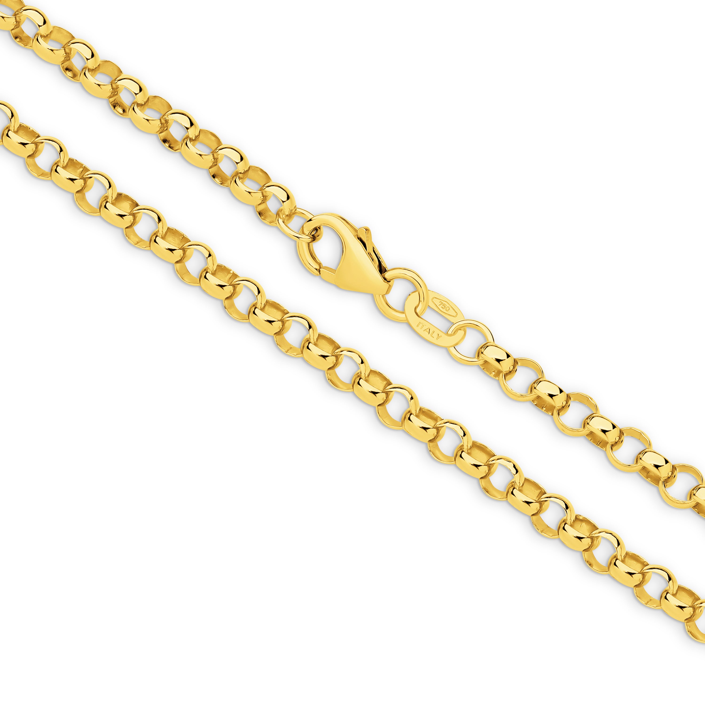 9ct Yellow Gold Belcher Chain 3.34mm 50cm