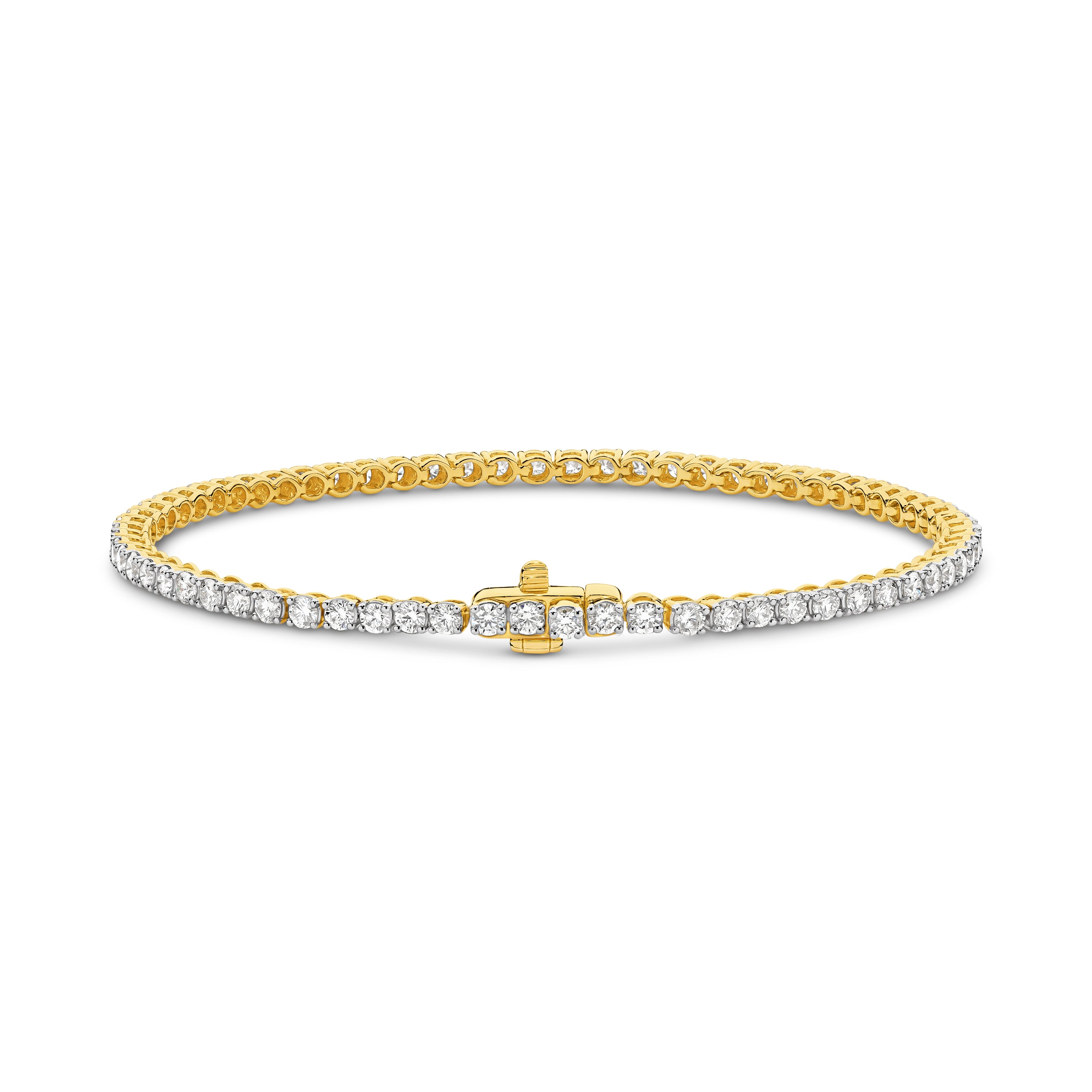 18ct Yellow Gold 3.00ct Diamond Tennis Bracelet