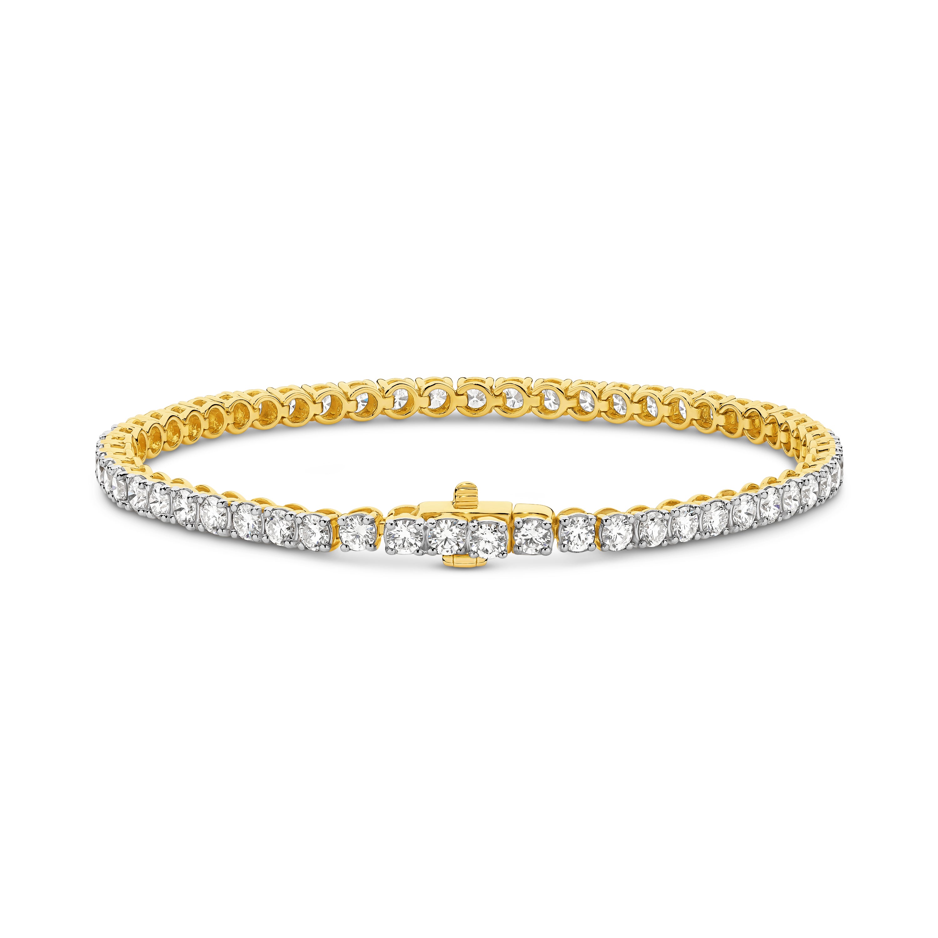 18ct Yellow Gold 5.00ct Diamond Tennis Bracelet