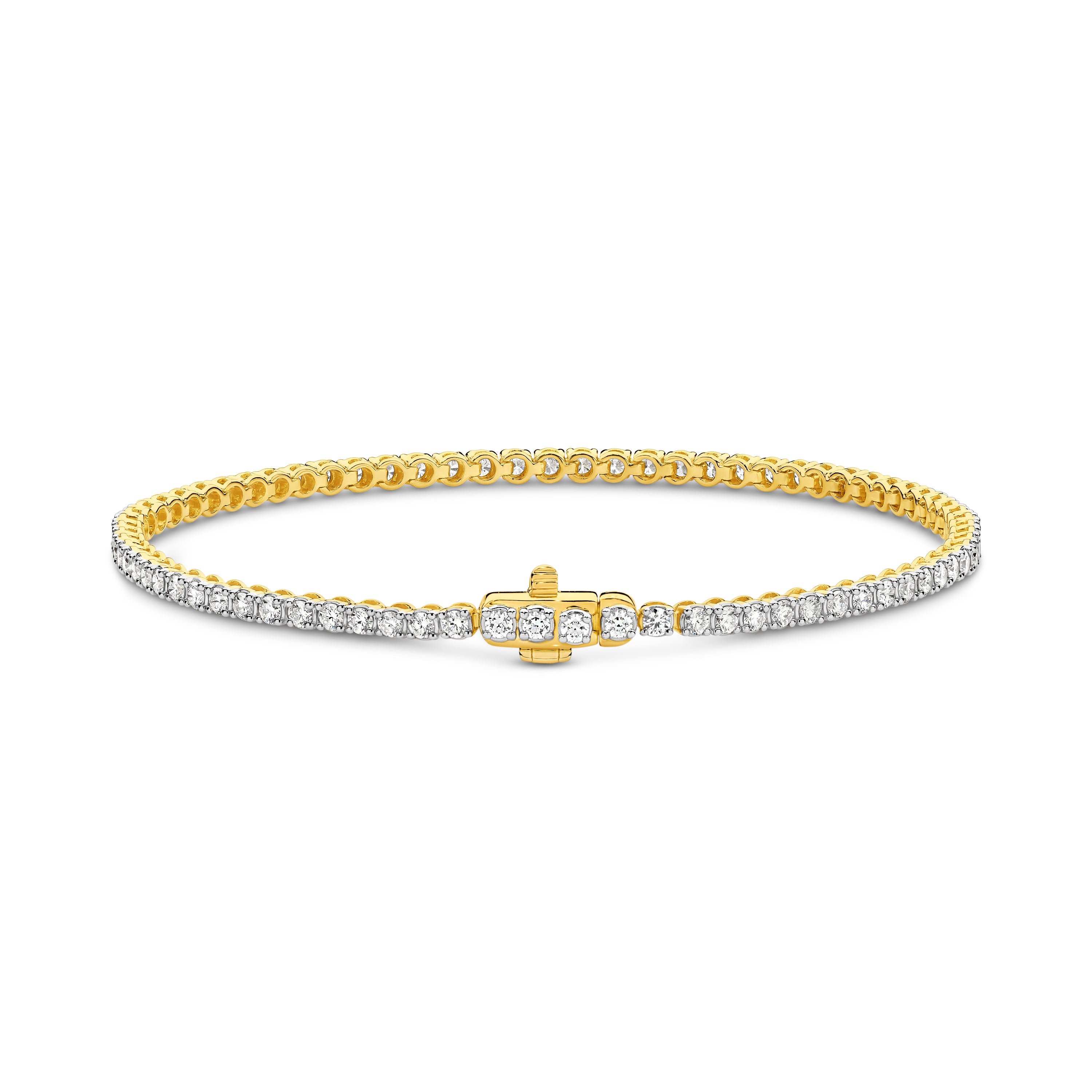 18ct Yellow Gold 2.00ct Diamond Tennis Bracelet