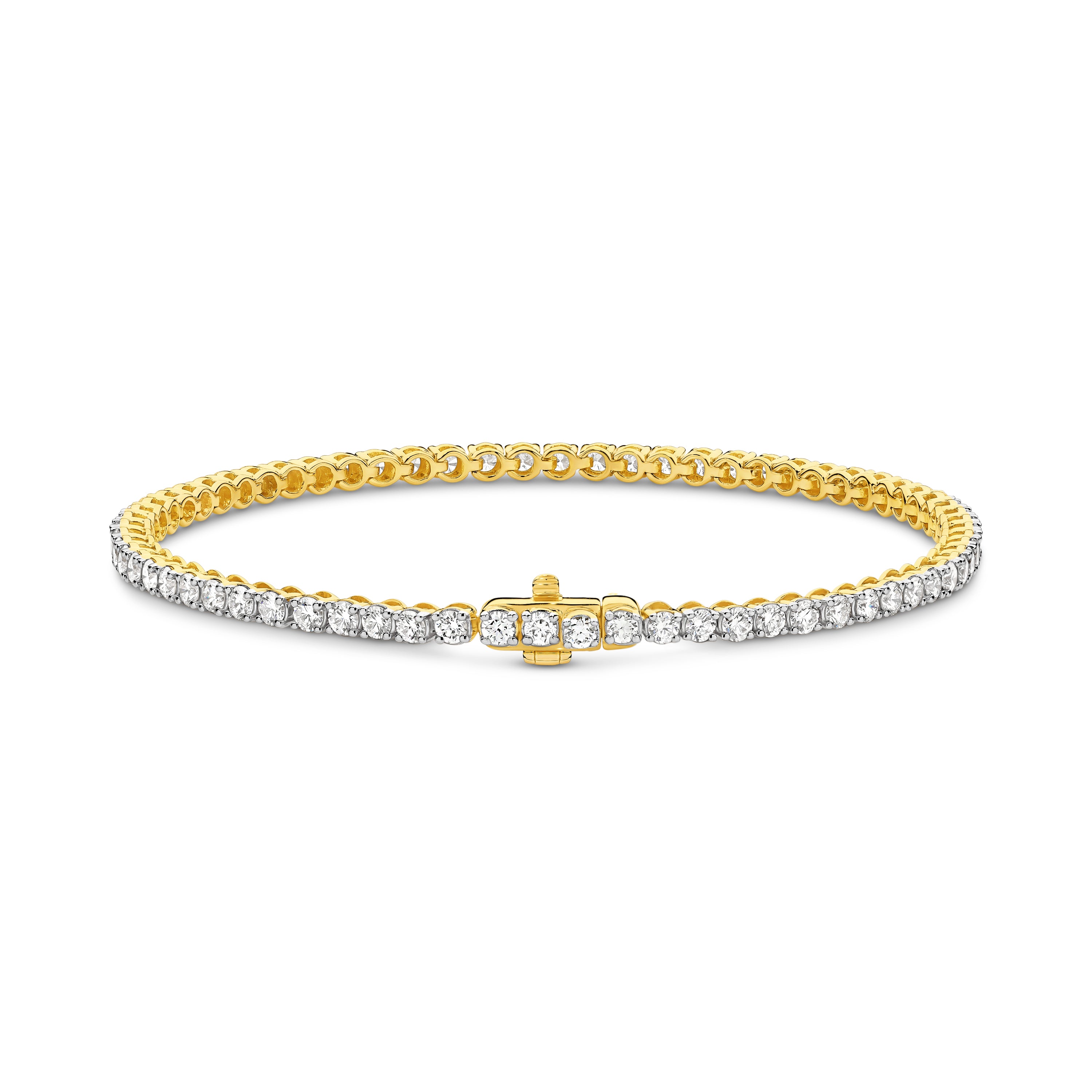 18ct Yellow Gold 3.00ct Diamond Tennis Bracelet