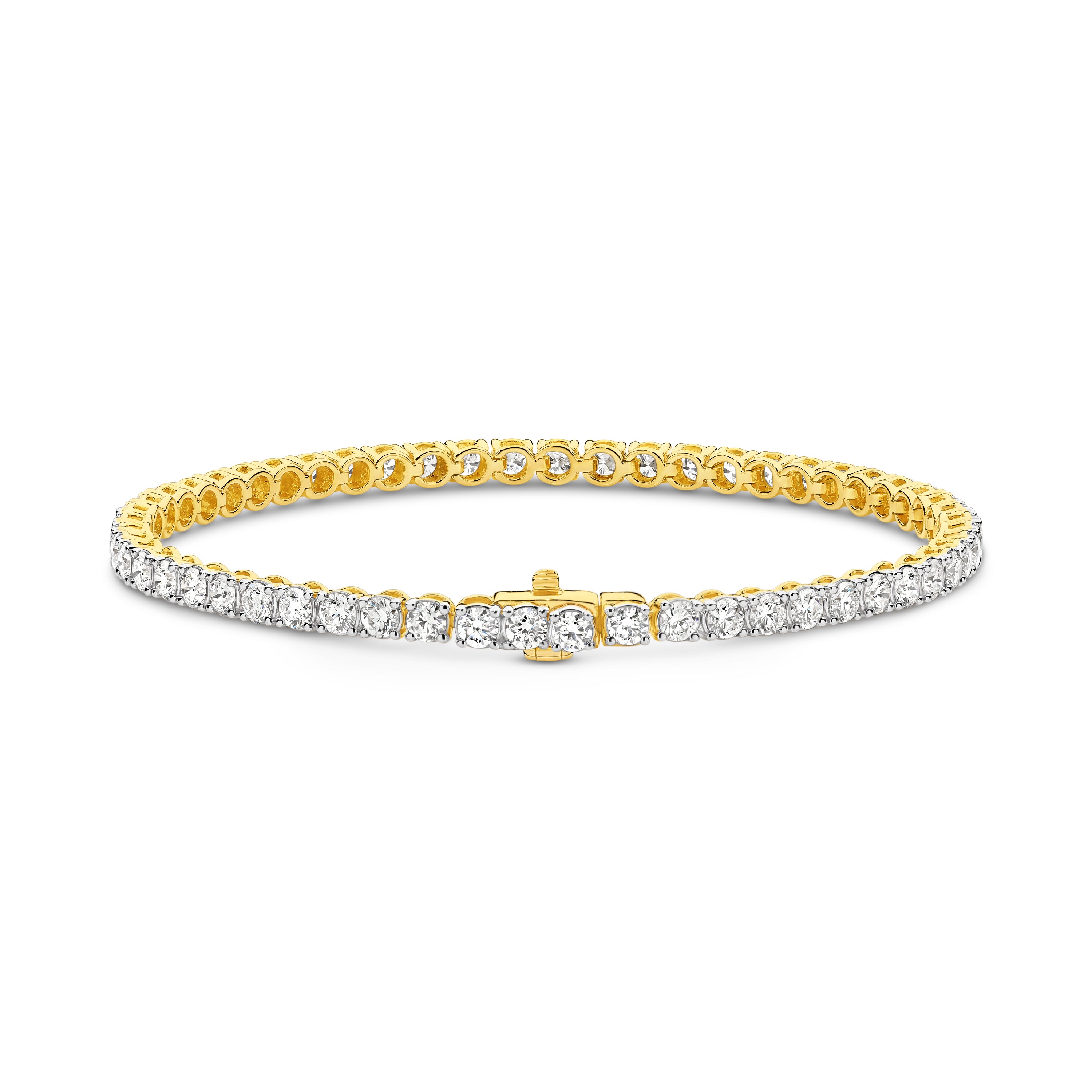 18ct Yellow Gold 5.00ct Diamond Tennis Bracelet