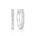 18ct White Gold 0.10ct Diamond Hoop Earrings