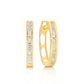 18ct Yellow Gold 0.10ct Diamond Hoop Earrings