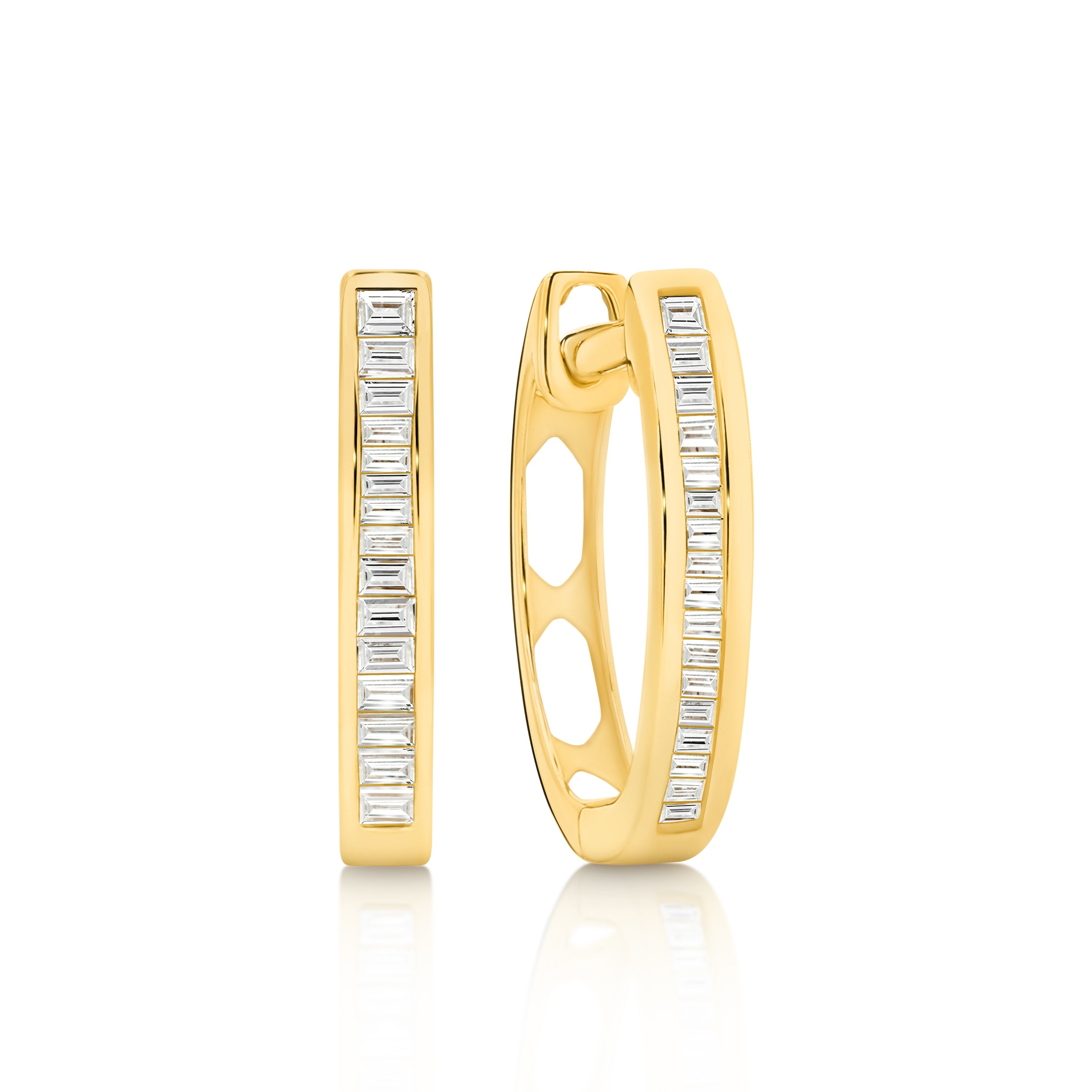 18ct Yellow Gold 0.10ct Diamond Hoop Earrings