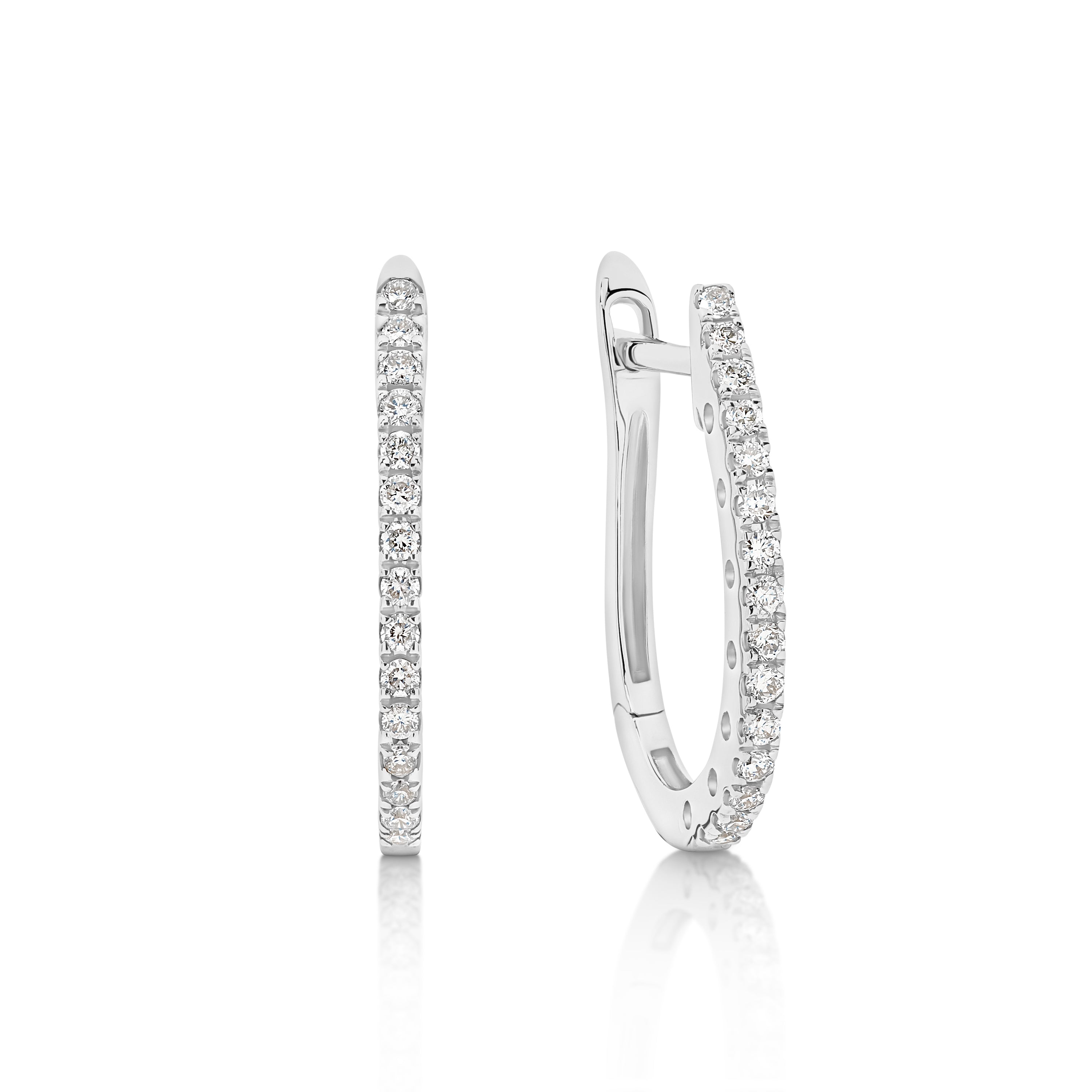 18ct White Gold 0.15ct Diamond Hoop Earrings