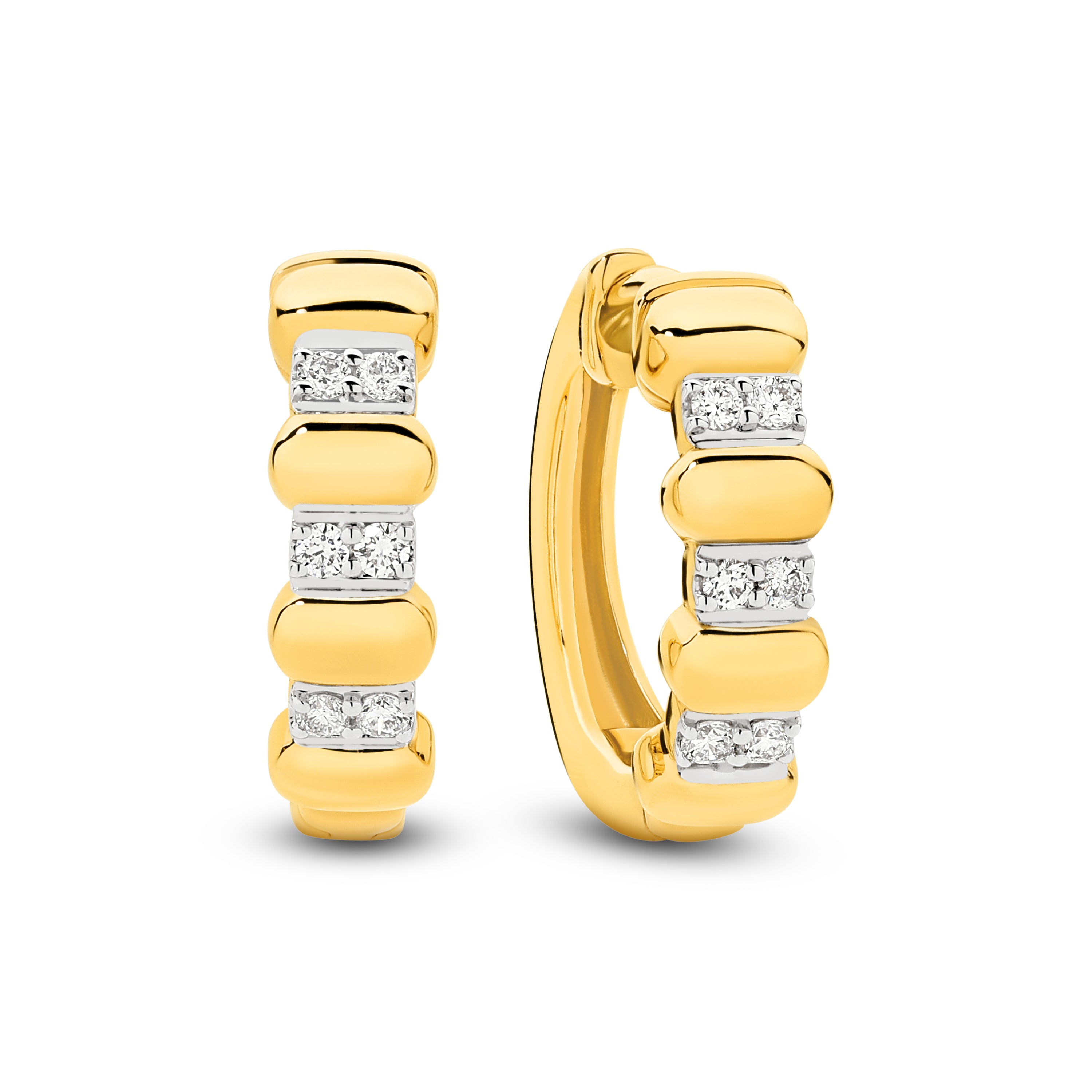 18ct Yellow Gold 0.10ct Diamond Hoop Earrings