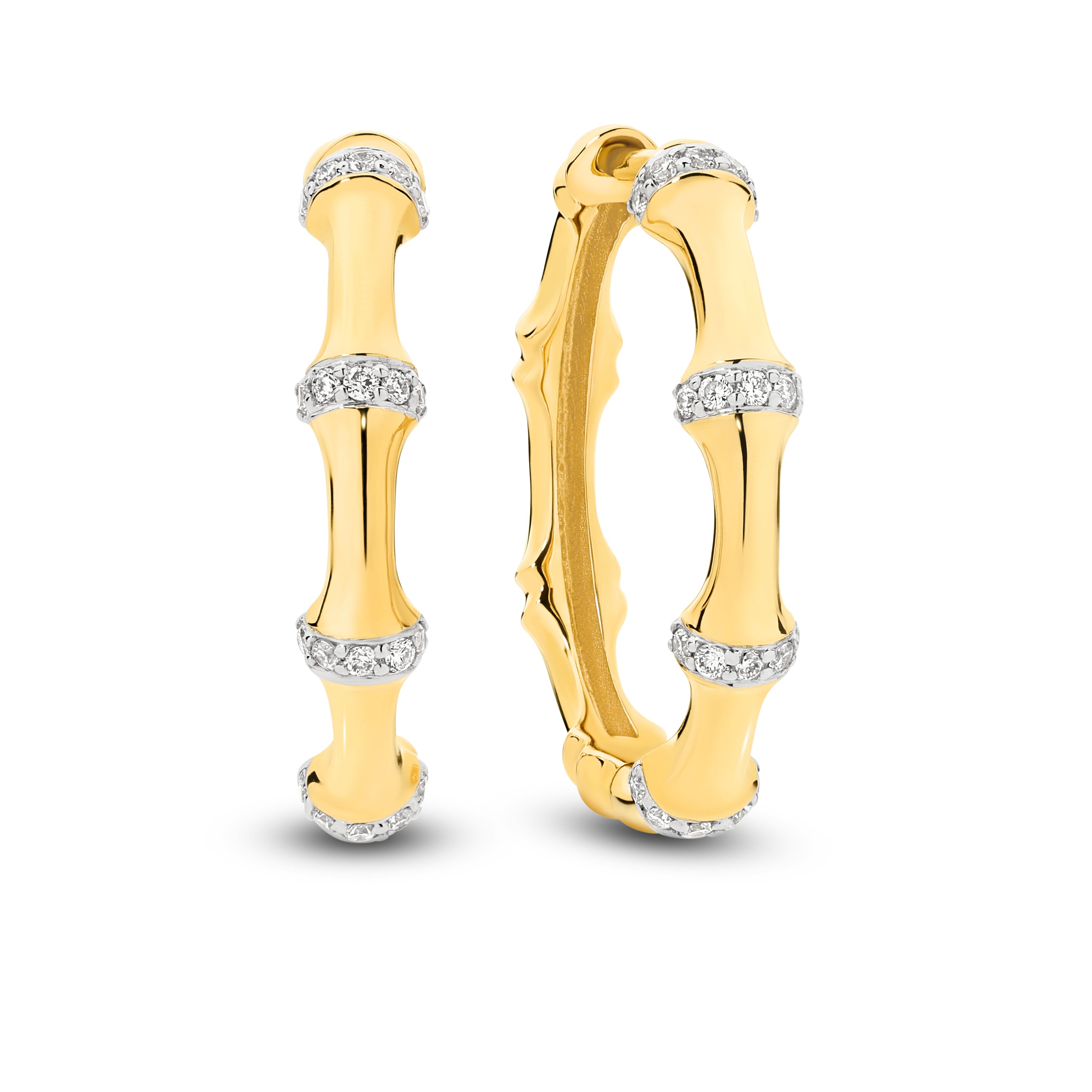 9ct Yellow Gold 0.20ct Diamond Hoop Earrings