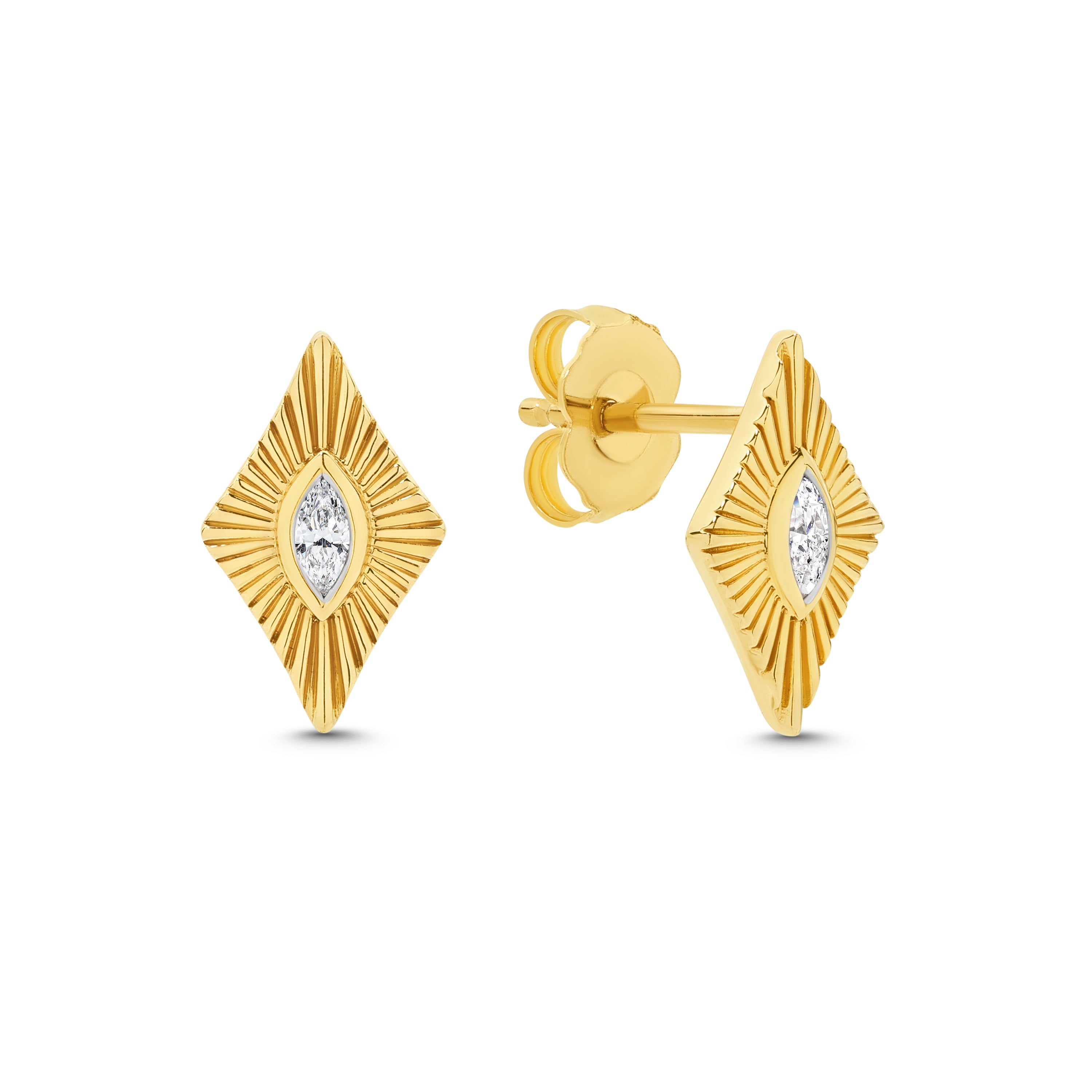 18ct Yellow Gold 0.11ct Diamond Earrings