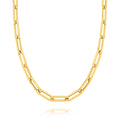 18ct Yellow Gold Hollow Paperclip Chain 50cm