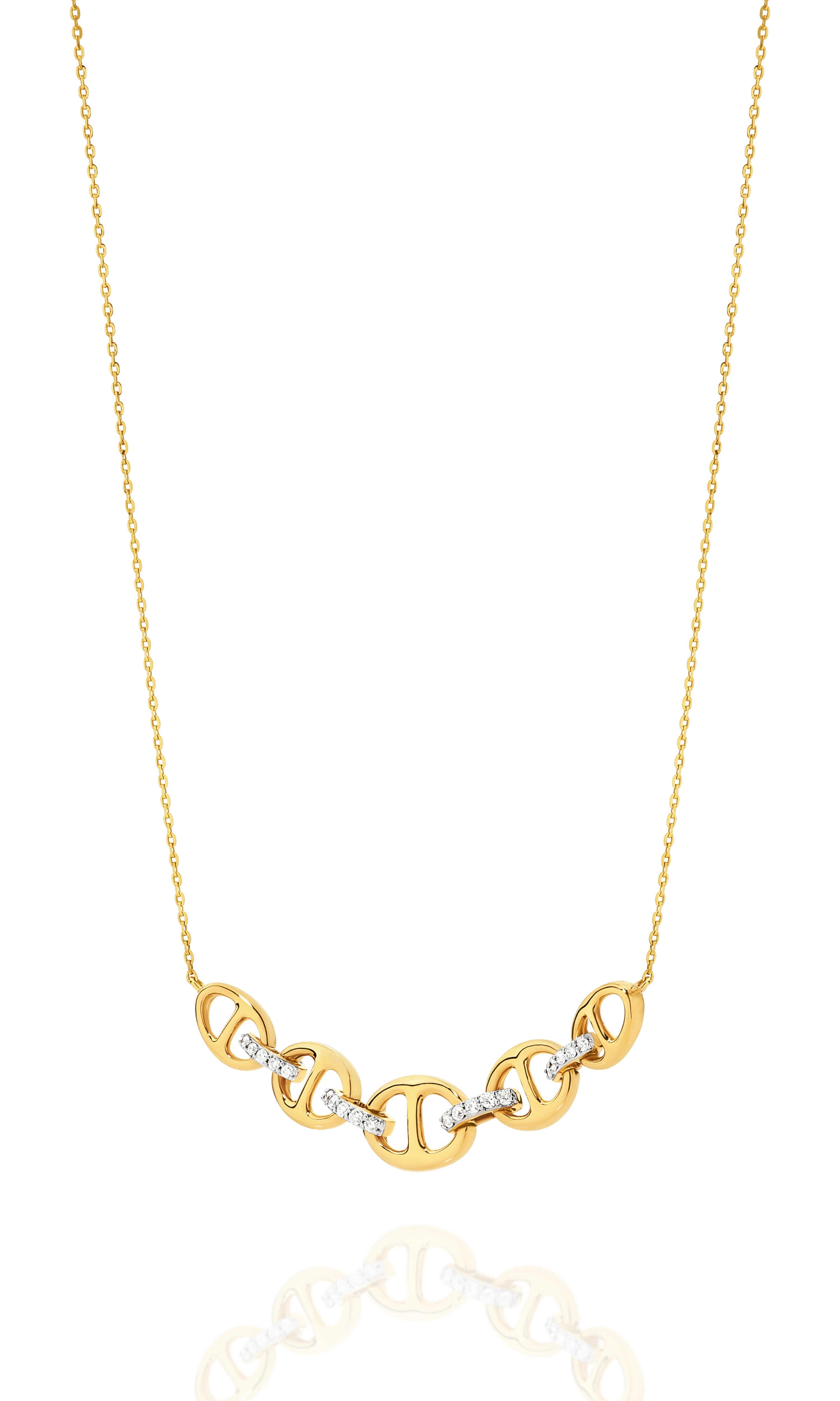 18ct Yellow Gold 0.12ct Diamond Necklace